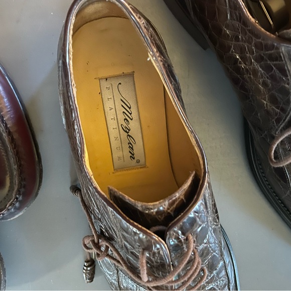 Mezlan Brown Genuine Crocodile lace up men shoes Size 10.5 -C - Picture 3 of 8
